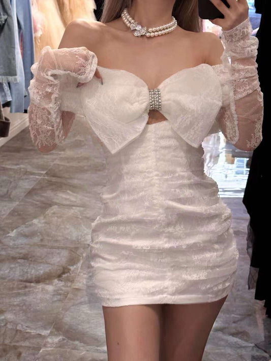 Sydney Bow Dress (White)